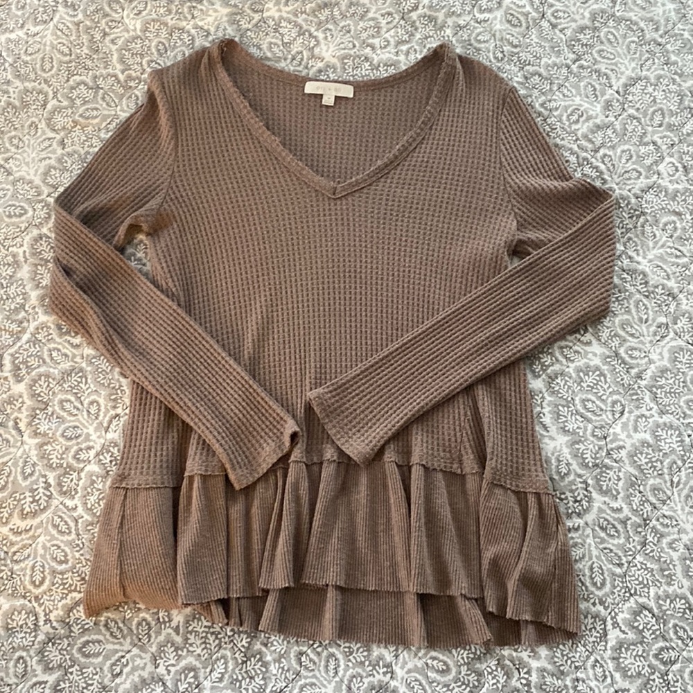 Anthropologie waffle knit shirt